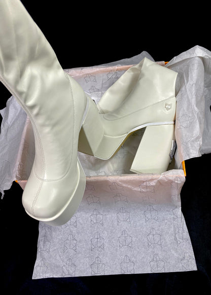 Naked Wolfe Sugar Ankle White Boots 130