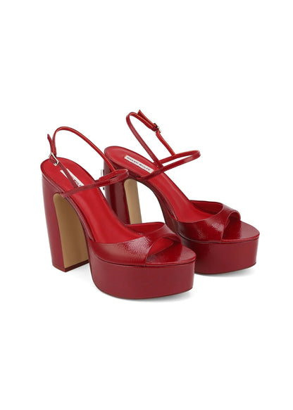 FIRE CRINKLE PATENT LEATHER RED