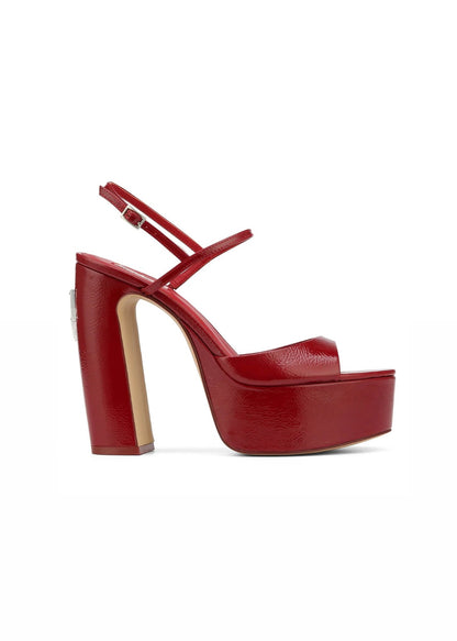 FIRE CRINKLE PATENT LEATHER RED